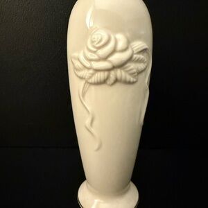 Lenox Cream Vase with Embossed Rose